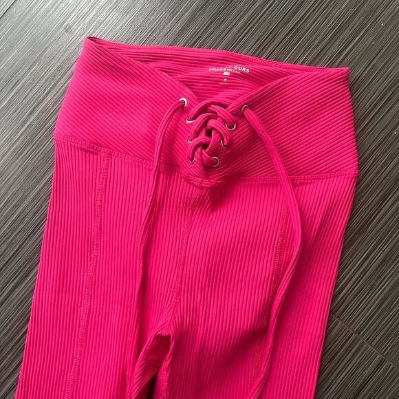 Year of Ours Hot Pink Ribbed Leggings - Picture 5 of 7